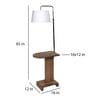 White Fabric Shade Floor Lamp With Brown & Nickel Base
