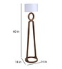 Magalie White Fabric Shade Club Floor Lamp With Wood Base