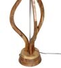 Confined White Fabric Shade Club Floor Lamp With Wood Base
