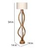 Confined White Fabric Shade Club Floor Lamp With Wood Base