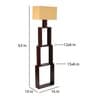 Canvas White Fabric Shade Shelf Floor Lamp With Wood Base