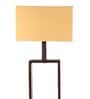 Canvas White Fabric Shade Shelf Floor Lamp With Wood Base