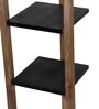 Cross-leg White Fabric Shade Shelf Floor Lamp With Wood Base