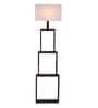 Victoria White Fabric Shade Shelf Floor Lamp With Wood Base