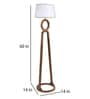 White Fabric Shade Floor Lamp With Brown Base