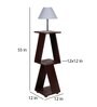Orlando White Fabric Shade Shelf Floor Lamp With Wood Base