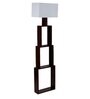 Victoria White Fabric Shade Shelf Floor Lamp With Wood Base