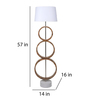 Colonial White Fabric Shade Novelty Floor Lamp With Wood Base