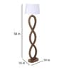 Arrow White Fabric Shade Club Floor Lamp With Wood Base