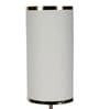 Small White Fabric Shade Shelf Floor Lamp With Iron Base