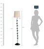 White Fabric Shade Floor Lamp with Black Base