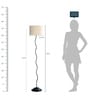 White Fabric Shade Floor Lamp with Black Base