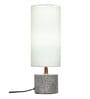 Groove White Fabric Shade Table Lamp With Marble Base
