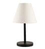 White Fabric Shade Table Lamp, Minimalist Bedside Lamp with Metal Base for Bedroom, Living Room & Study