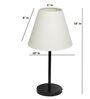 White Fabric Shade Table Lamp, Modern Bedside & Desk Lamp with Metal Base for Bedroom, Living Room & Home Decor