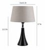 White Fabric Shade Table Lamp with Black Base