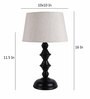 White Fabric Shade Table Lamp with Black Base
