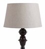 White Fabric Shade Table Lamp with Black Base