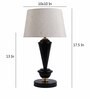 White Fabric Shade Table Lamp with Black Base