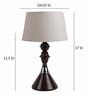 White Fabric Shade Table Lamp with Black Base