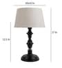 White Fabric Shade Table Lamp with Black Base