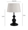 White Fabric Shade Table Lamp with Black Base
