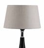 White Fabric Shade Table Lamp with Black Base