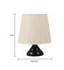 White Fabric Shade Table Lamp With Black Base