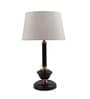 Demis White Fabric Shade Night Lamp With Metal Base