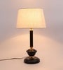 Demis White Fabric Shade Night Lamp With Metal Base