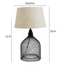 White Fabric Shade Table Lamp with Black Base
