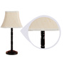 White Fabric Shade Table Lamp with Black Base