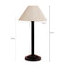 White Fabric Shade Table Lamp with Black Base