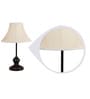 White Fabric Shade Table Lamp With Black Base