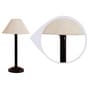 White Fabric Shade Table Lamp with Black Base
