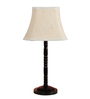 White Fabric Shade Table Lamp with Black Base