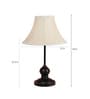 White Fabric Shade Table Lamp With Black Base