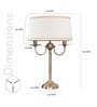 Bolanzo White Fabric Shade Table Lamp With Brass Base