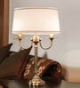 Bolanzo White Fabric Shade Table Lamp With Brass Base