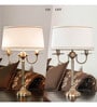 Bolanzo White Fabric Shade Table Lamp With Brass Base