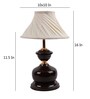 White Fabric Shade Table Lamp With Brown Base