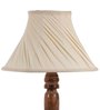 Comyo White Fabric Shade Night Lamp With Mango wood Base