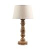 Belfast White Fabric Shade Night Lamp With Mango wood Base