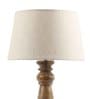 Belfast White Fabric Shade Night Lamp With Mango wood Base