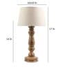 Belfast White Fabric Shade Night Lamp With Mango wood Base