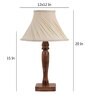 Comyo White Fabric Shade Night Lamp With Mango wood Base