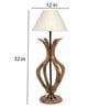 White Fabric Shade Table Lamp With Brown Base
