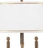 White Fabric Shade Table Lamp With Gold Base