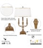 White Fabric Shade Table Lamp With Gold Base