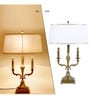 White Fabric Shade Table Lamp With Gold Base